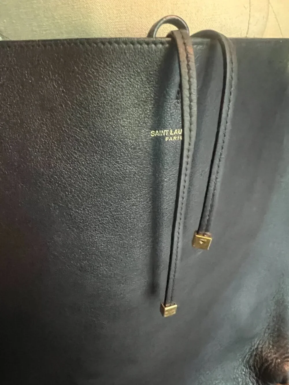 Saint Laurent Black Leather Tote with Chain Strap - Picture 5 of 9